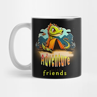 Camper with a giant lizard - Adventure with friends Mug